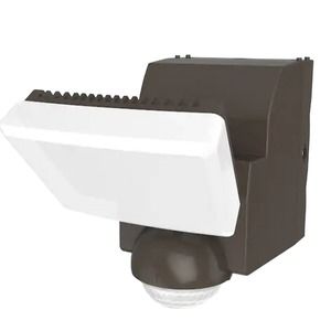 Defiant 180-Degree Bronze Motion Sensor Outdoor Integrated LED Flood Light